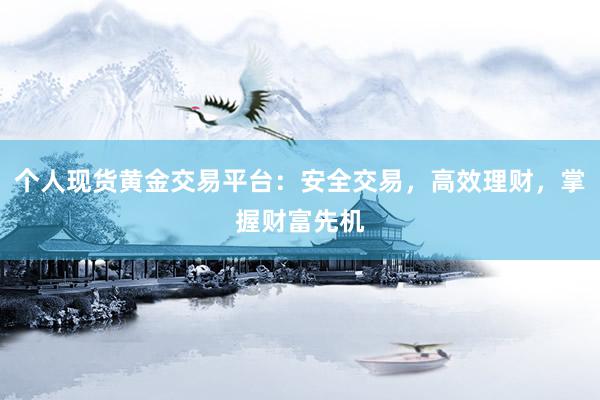 个人现货黄金交易平台：安全交易，高效理财，掌握财富先机